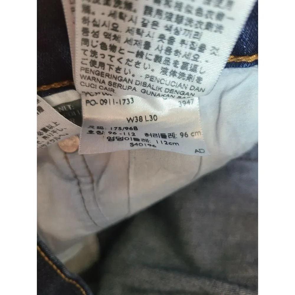 Levi's 505 Men's‎ 38x30 Blue Denim Regular Fit Dark Wash